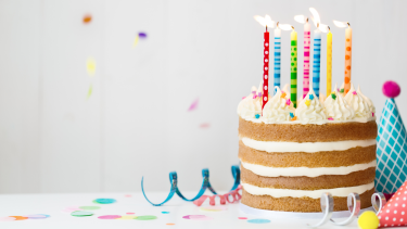 Birthday Cake with lit candles Birthday Cake with lit candles