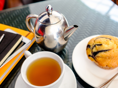 Meeting tea and muffin