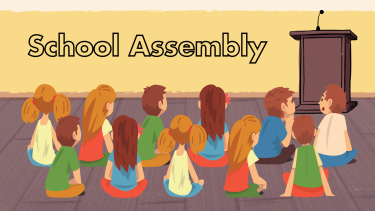 Children sitting for School Assembly Children sitting for School Assembly