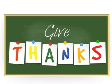 Give Thanks sign on Chalk Board