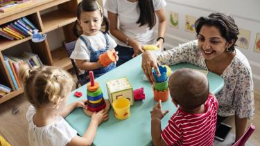 Parent Volunteers with students