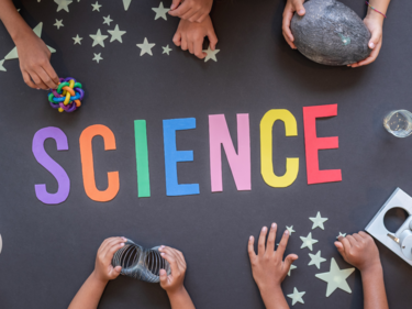 Children hands with Science 