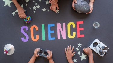 Children hands with Science 