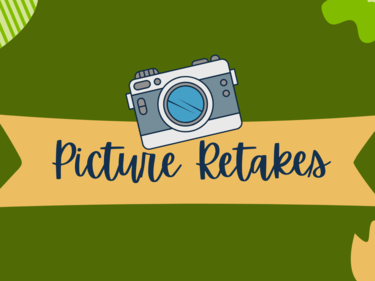 Picture retakes sign with camera