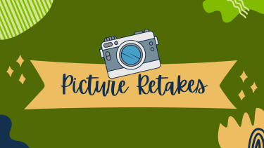 Picture retakes sign with camera