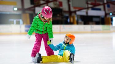 Children at skating rink