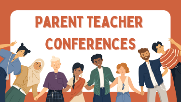 Parent Conferences Sign with people