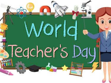 World Teacher Day sign