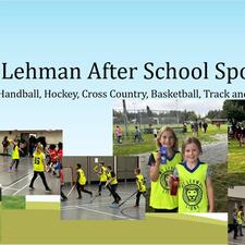 Students in bright yellow pinnies playing team sports