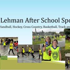 Students in bright yellow pinnies playing team sports